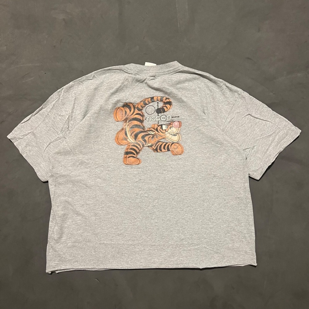 Vintage Y2K Disney Store Tigger Mens‎ XL Double Sided Gray Short Sleeve T-Shirt
